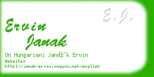 ervin janak business card